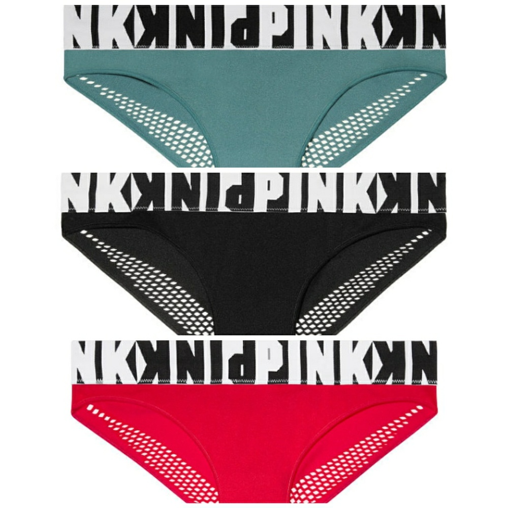 VS PINK mesh bikini trio